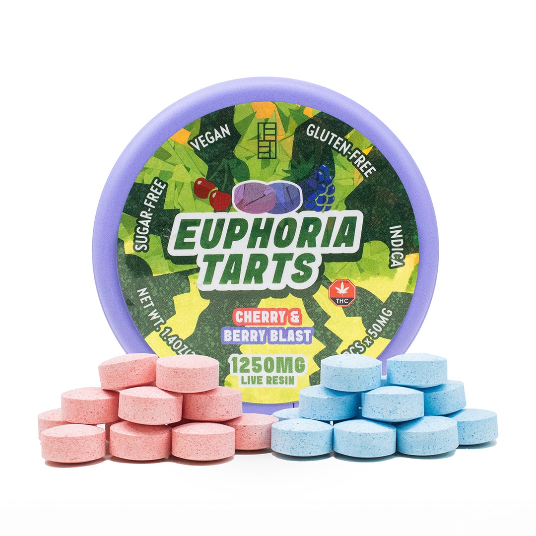 1250mg Live Resin Euphoria Tarts (Indica) - SUGAR FREE, VEGAN FRIENDLY