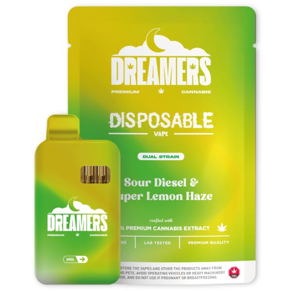 Dreamers – Sour Diesel & Super Lemon Haze- 6g Disposable Dual Vape