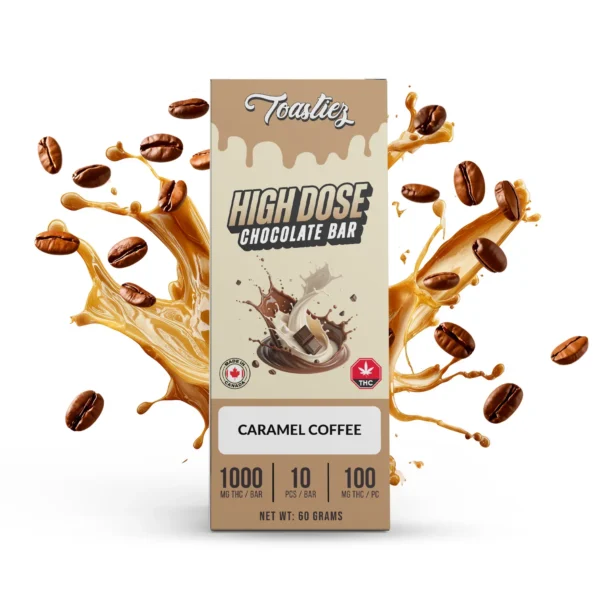 Toastiez High Dose Chocolate Bar - Caramel Coffee 1000mg