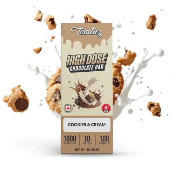 Toastiez High Dose Chocolate Bar - Cookies & Cream 1000mg