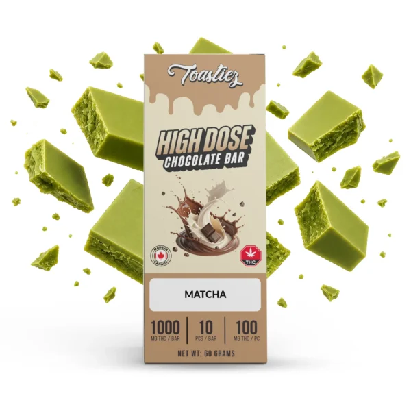 Toastiez High Dose Chocolate Bar - Matcha 1000mg