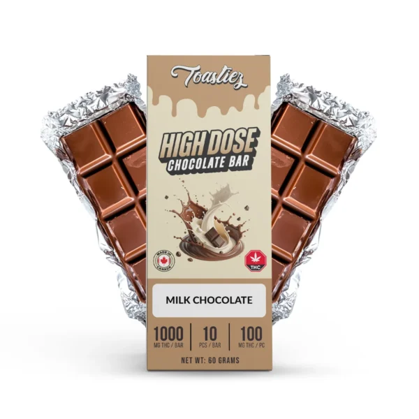 Toastiez High Dose Chocolate Bar - Milk Chocolate 1000mg