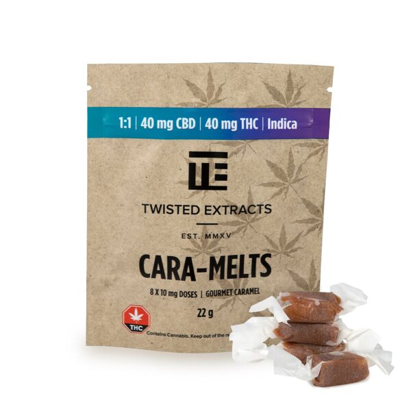 Twisted Extracts 1:1 Indica Cara Melts - 40mg of THC + 40mg of CBD